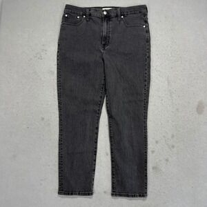 Madwell The Perfect Vintage Jean Faded Black High Rise Straight Leg Denim 32